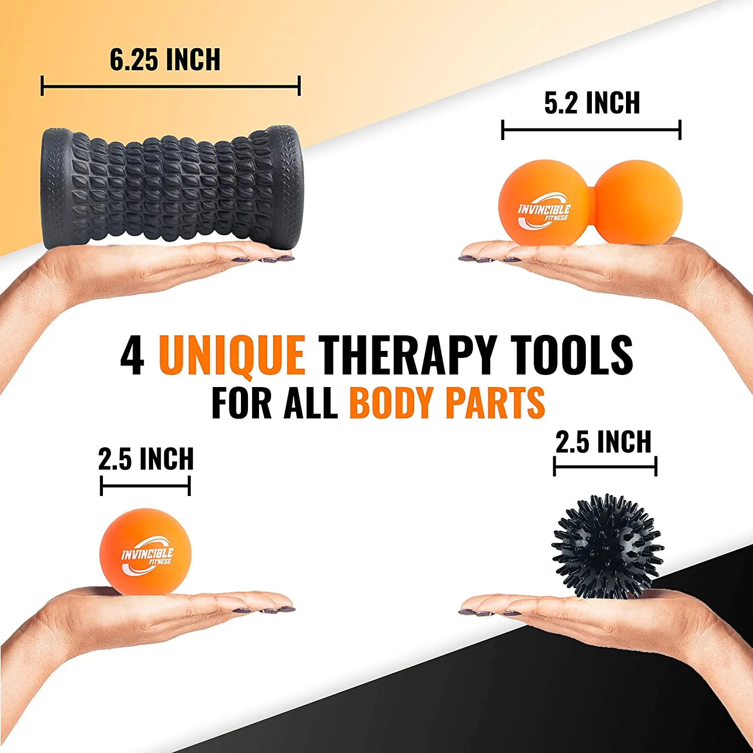 Invincible Fitness Massage Ball & Foot Roller Set