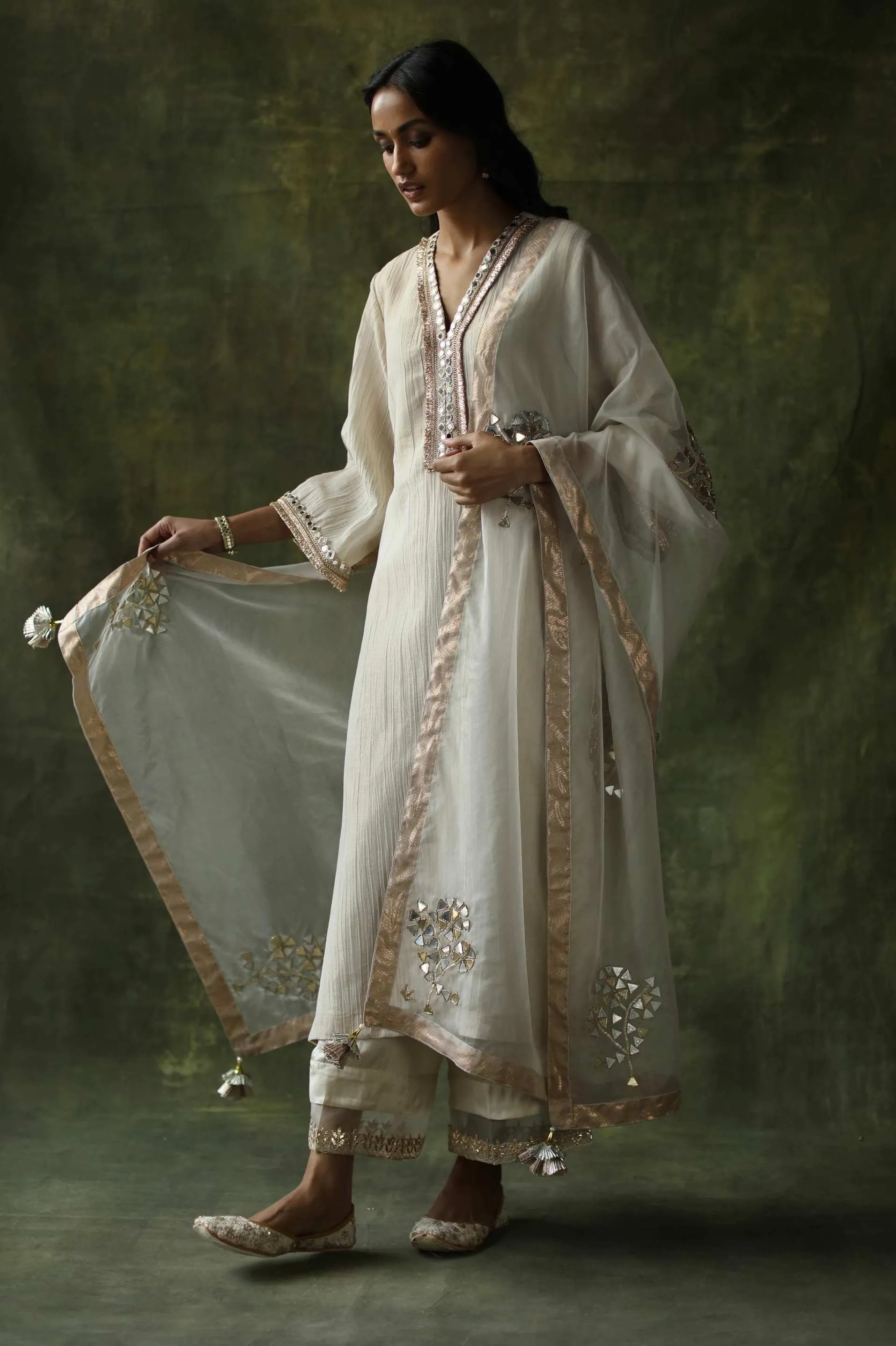 Ivory Bahaar A-line Cut Kurta Set