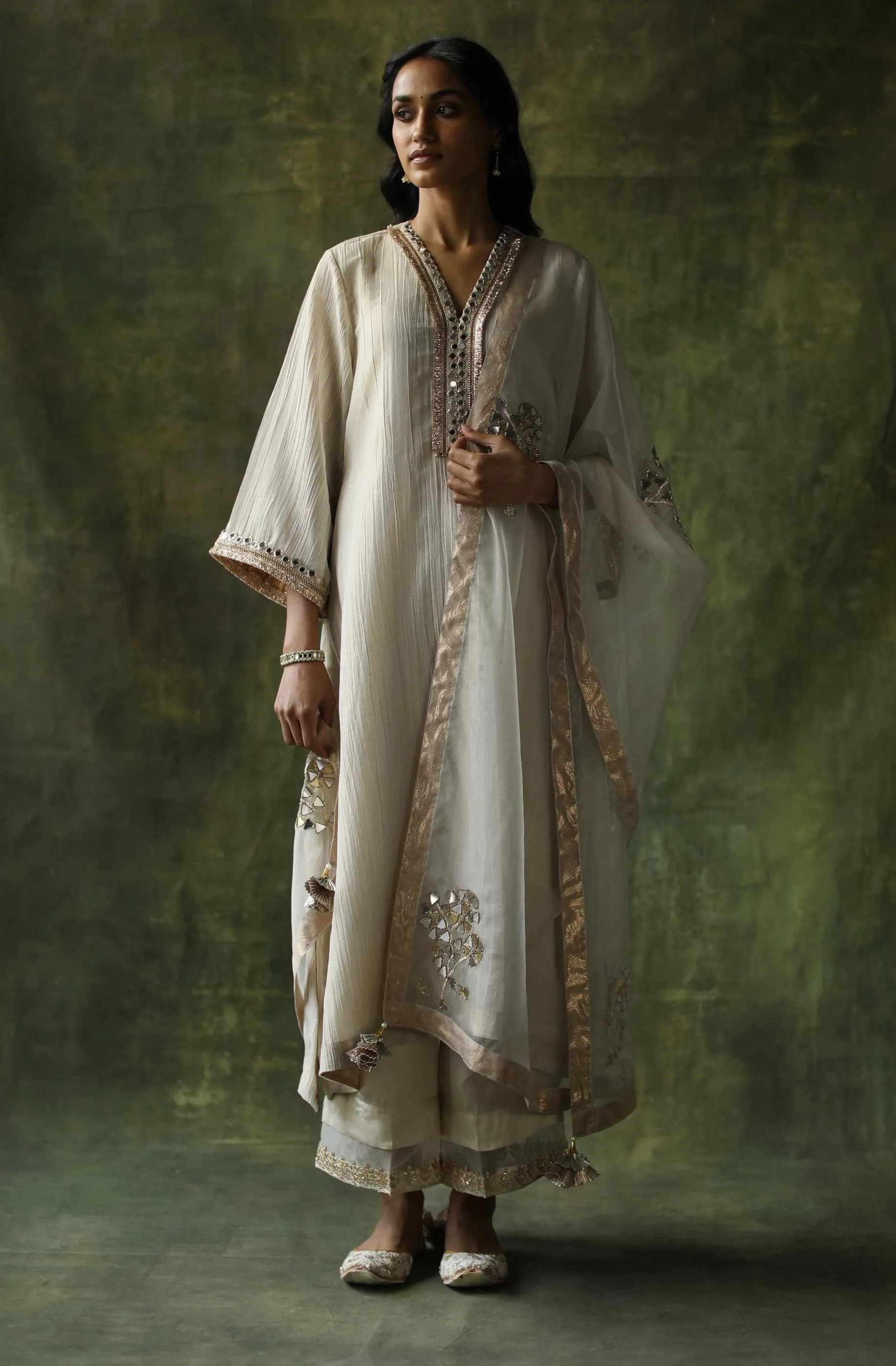 Ivory Bahaar A-line Cut Kurta Set