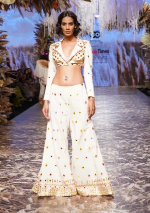 Ivory inaya pant and cropped jacket