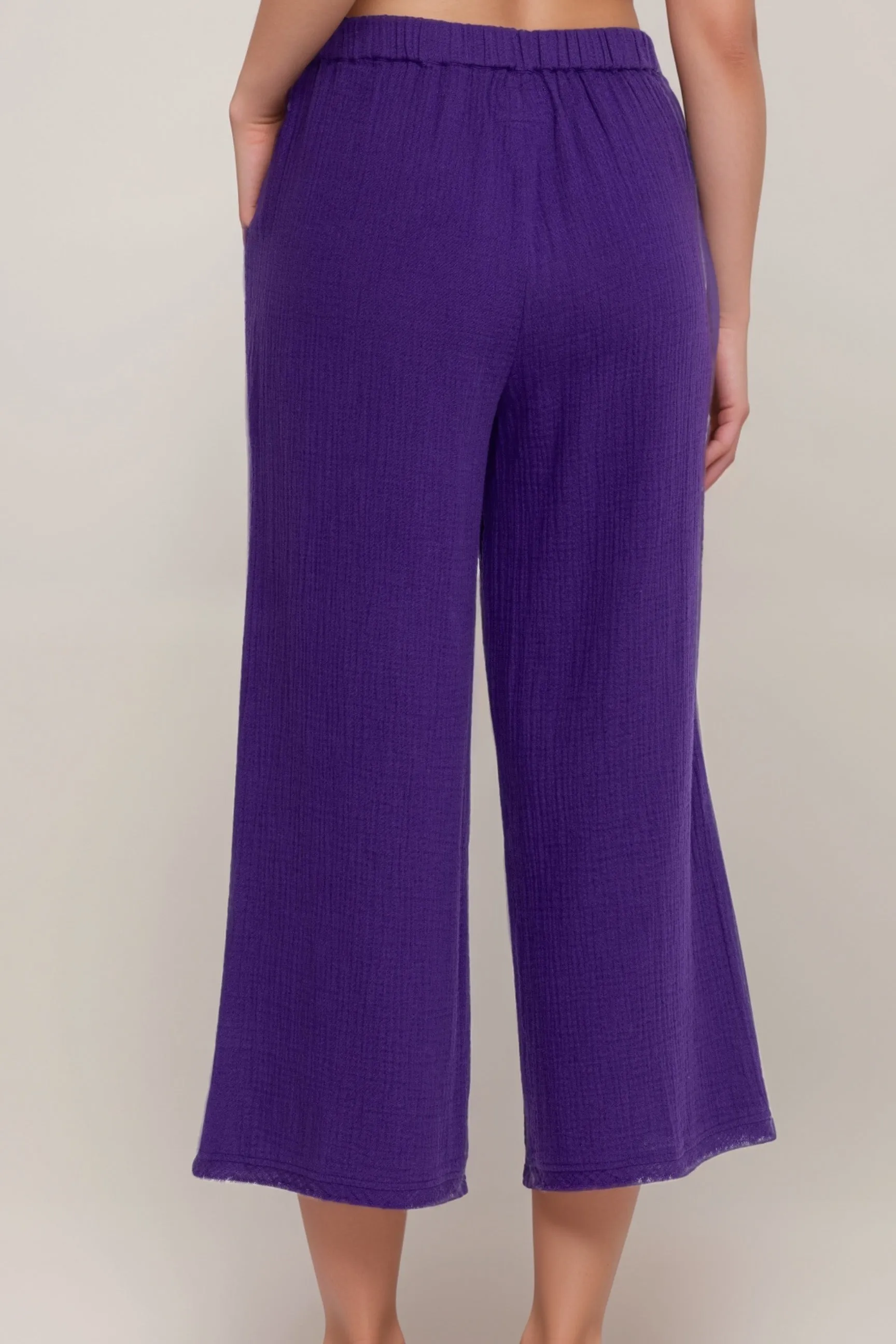 Johnny Was Violet Pull On Cotton Wide Leg Pants R63224-9