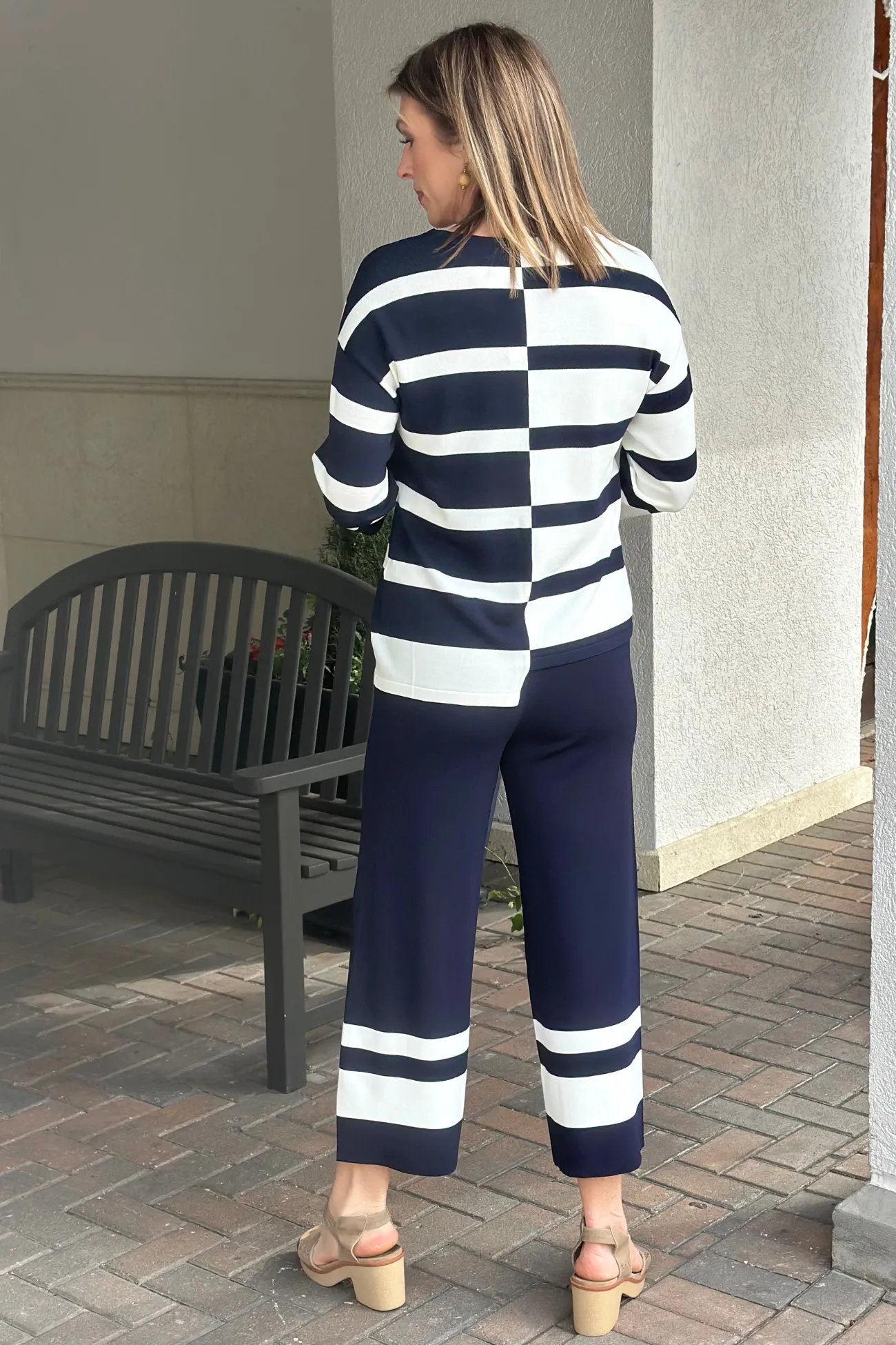 Joseph Ribkoff Striped Casual Wide Trousers
