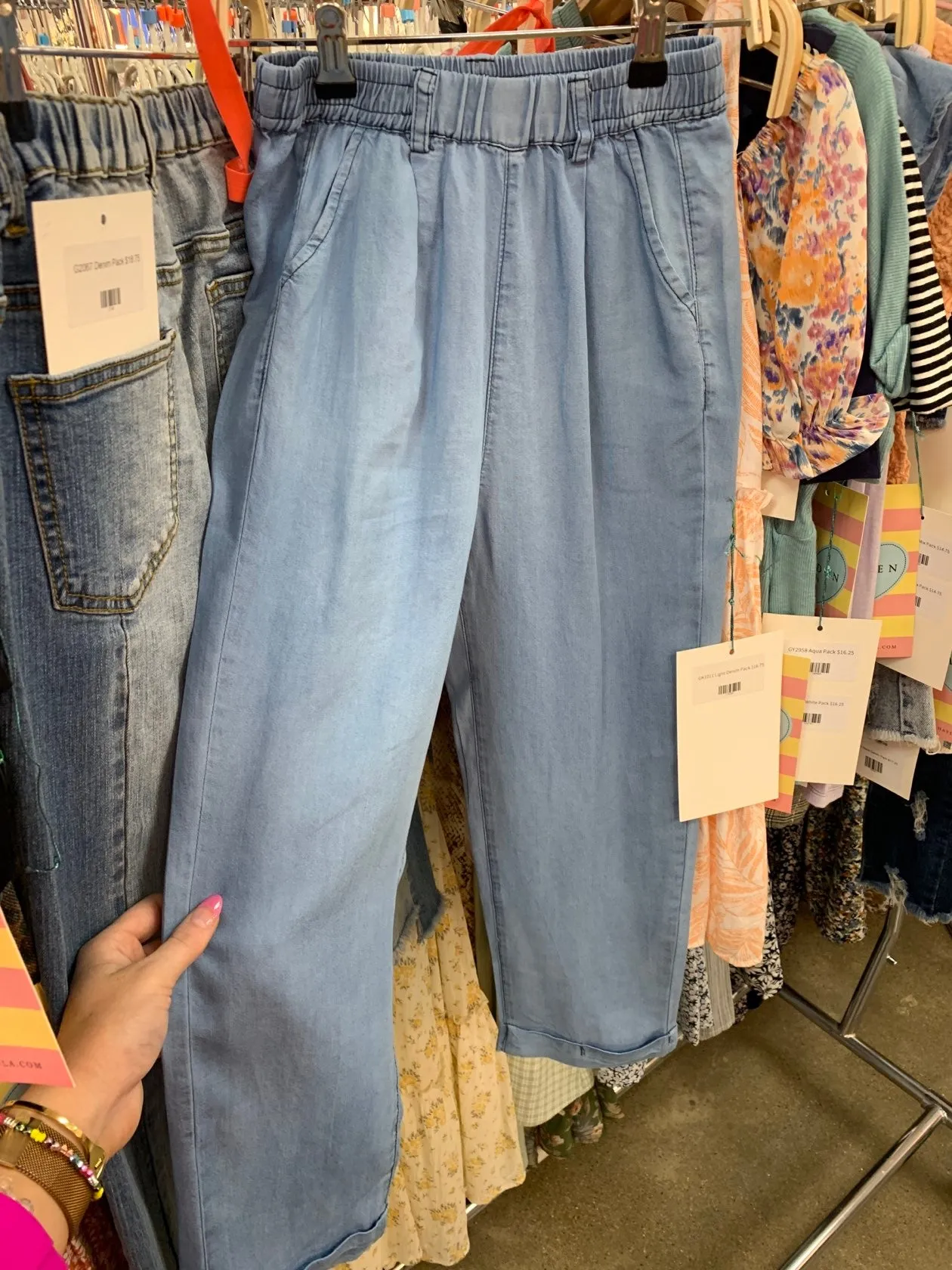 Kids Flowy Light Denim Pants