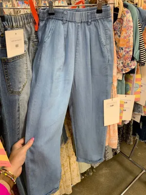 Kids Flowy Light Denim Pants