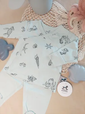 Kimono set- Sage Sea