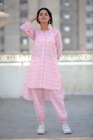 Kora Gulabi Mul Cord Set