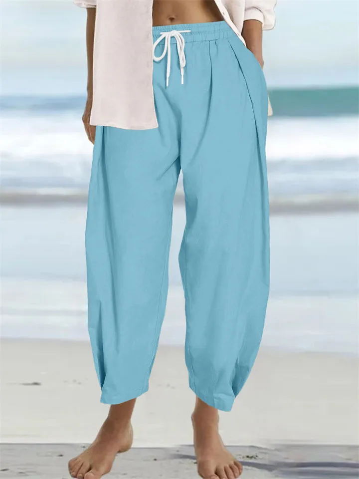 Ladies Casual Plus Size Loose-fitting Beach Pants
