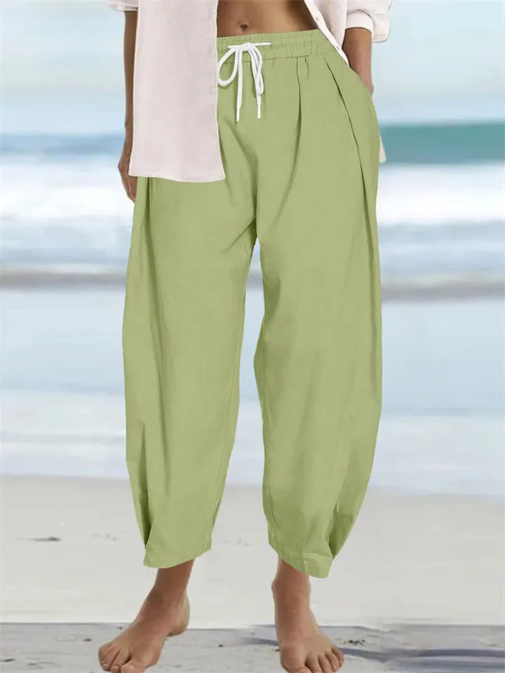 Ladies Casual Plus Size Loose-fitting Beach Pants
