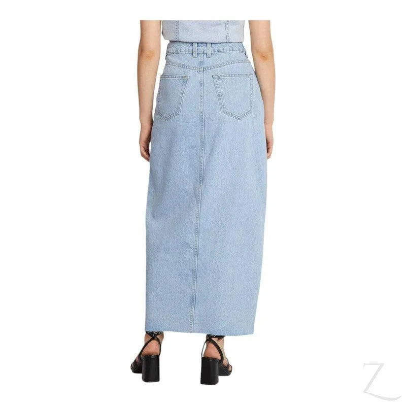 Ladies Super Strong Cropped Pencil Denim Skirt | Maxi  | "Mina"
