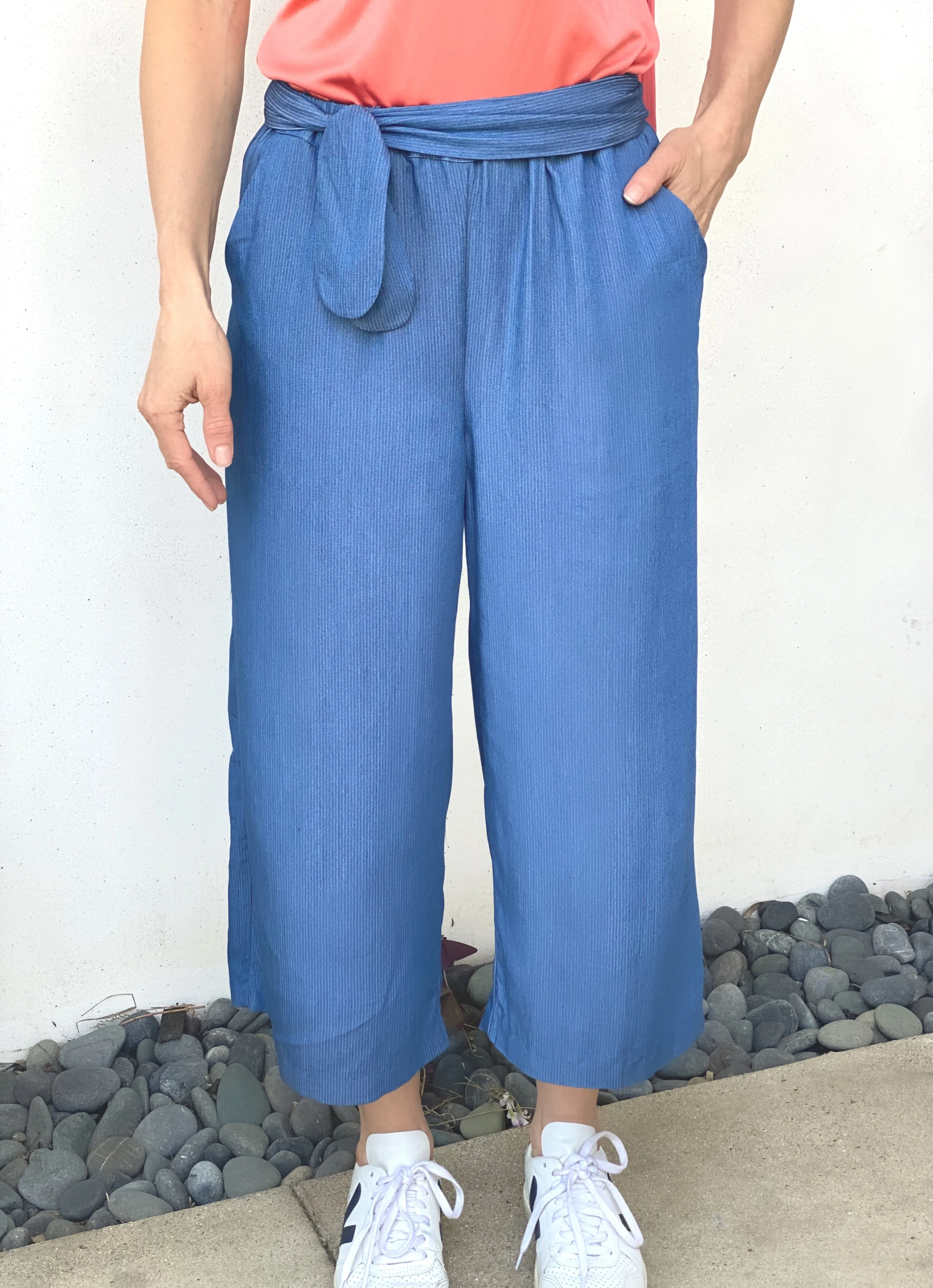 LAZZARO Cropped Palazzo Pant