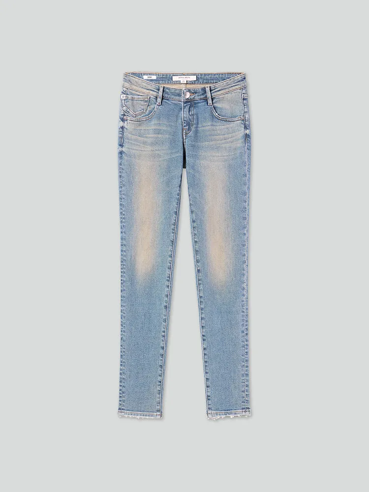Low Waist Cropped Skinny Jeans