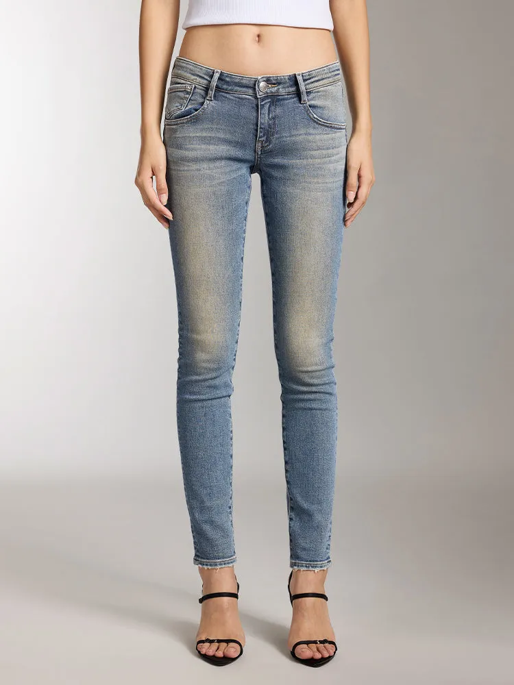 Low Waist Cropped Skinny Jeans