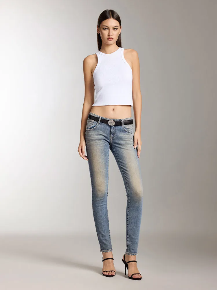 Low Waist Cropped Skinny Jeans