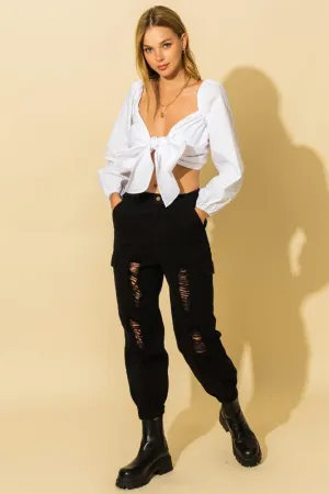 MAGGIE DISTRESSED JOGGERS