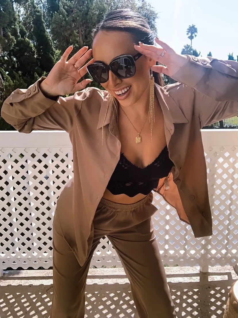 Maya Satin Shirt Set