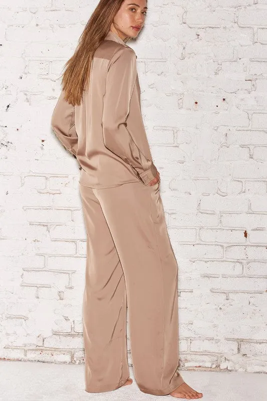 Maya Satin Shirt Set