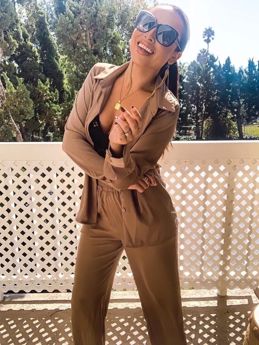 Maya Satin Shirt Set