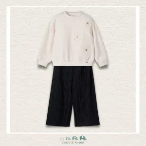 *Mayoral Girls Pleated Pants & Sweatshirt Set
