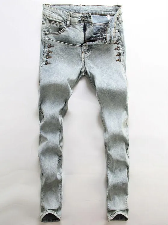 Men's Button Pocket Fashion Jeans