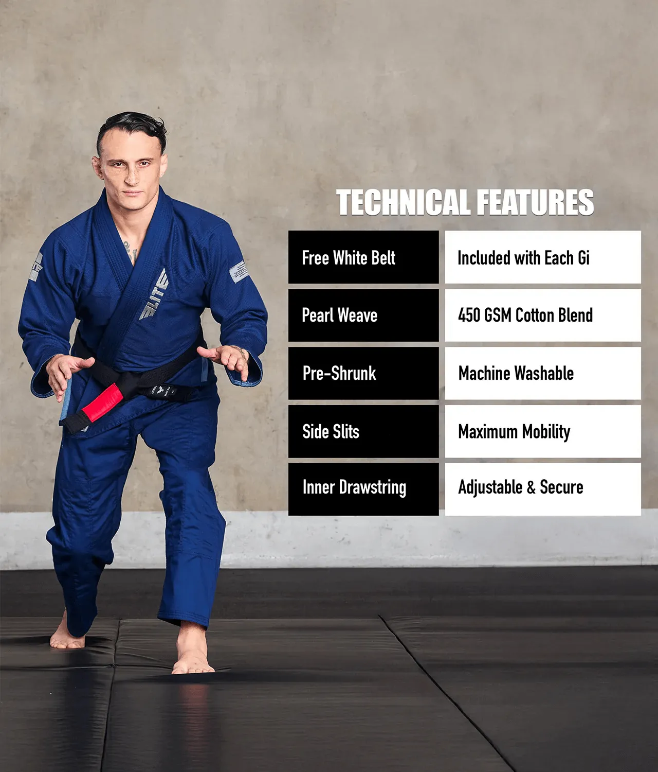 Men's Core Navy Brazilian Jiu Jitsu BJJ Gi
