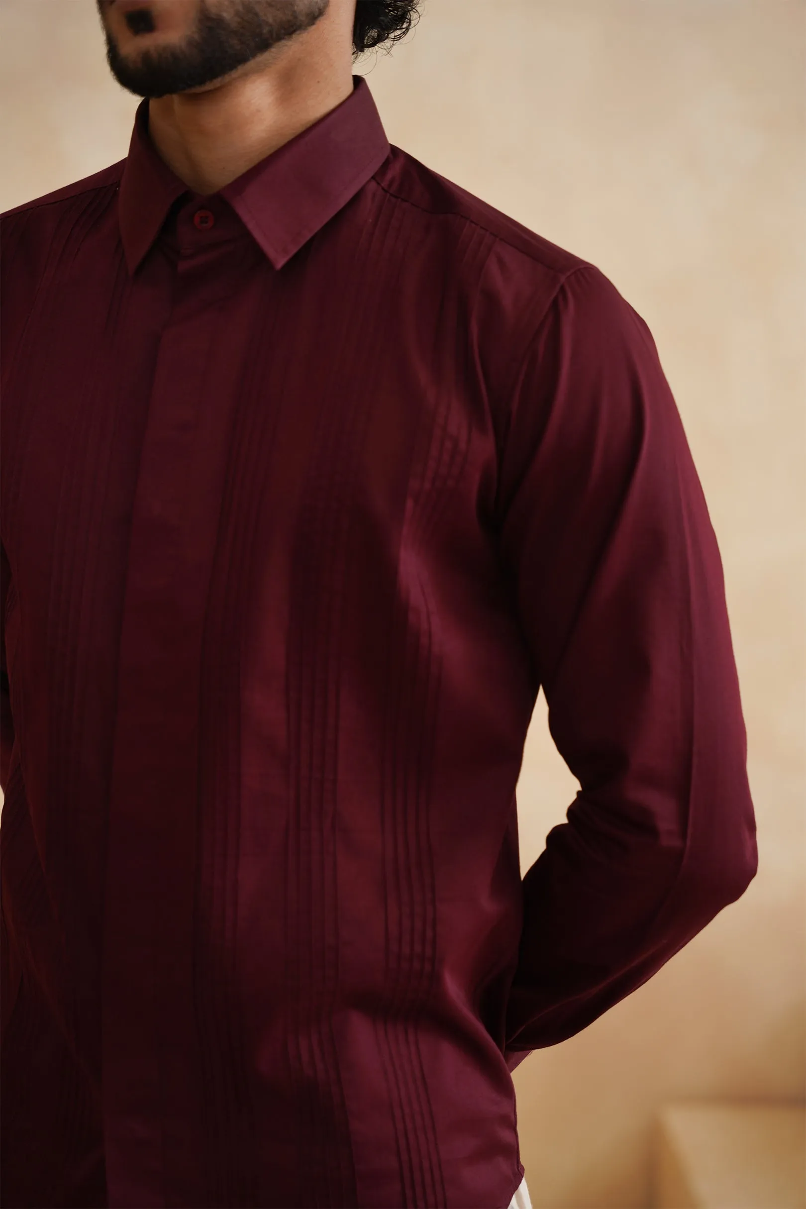 Merlot tucks Mens Shirt