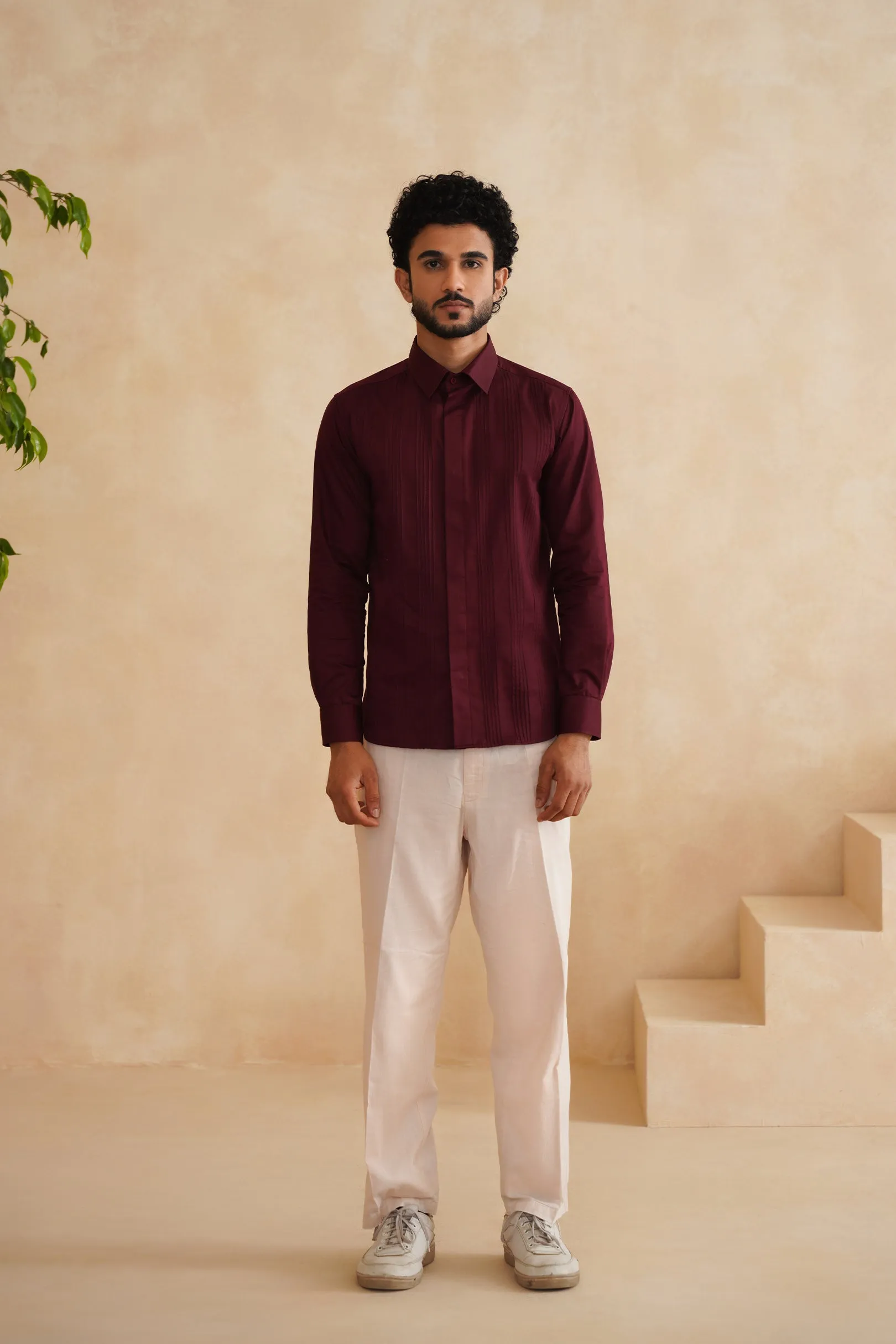 Merlot tucks Mens Shirt