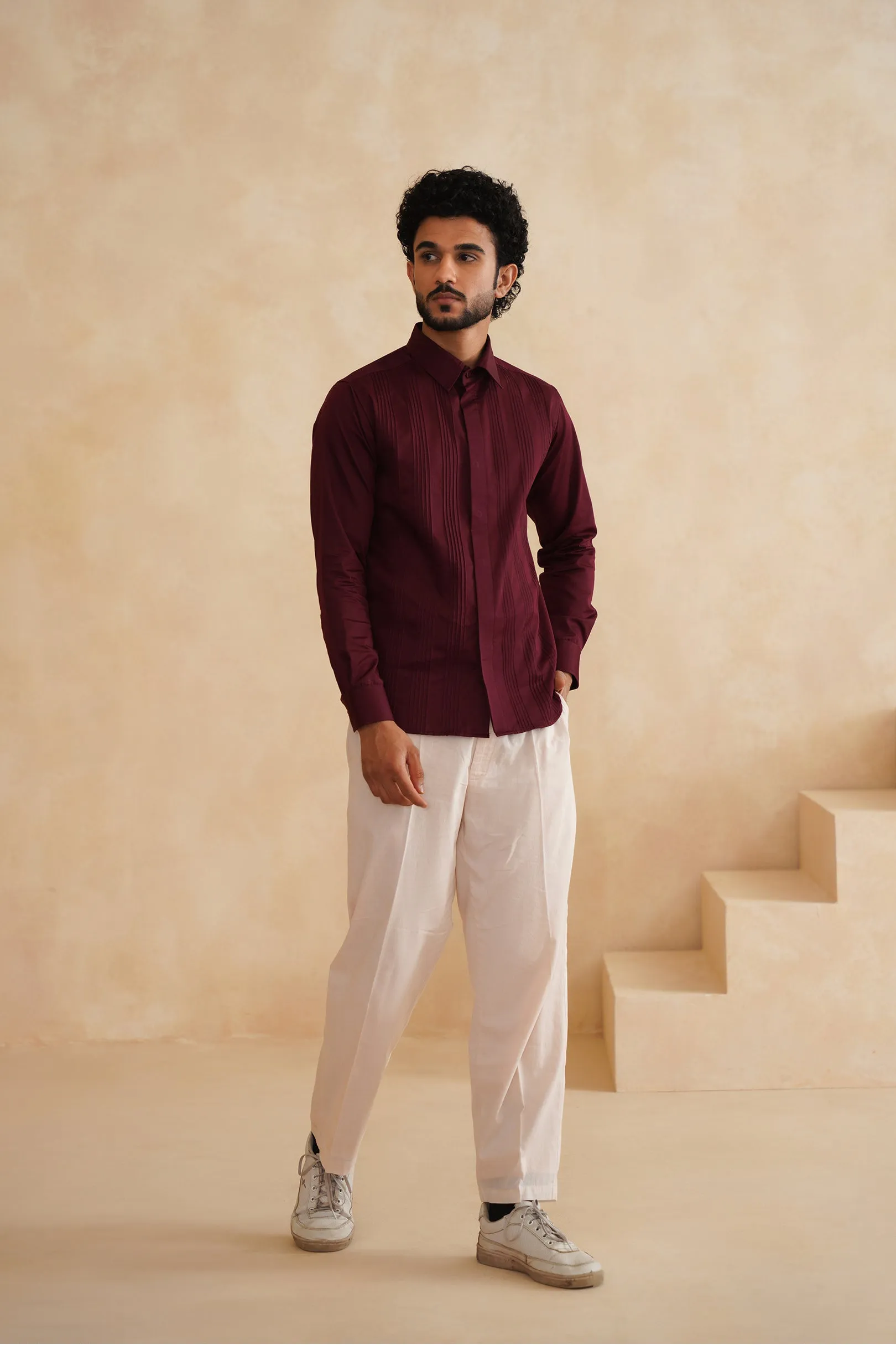 Merlot tucks Mens Shirt