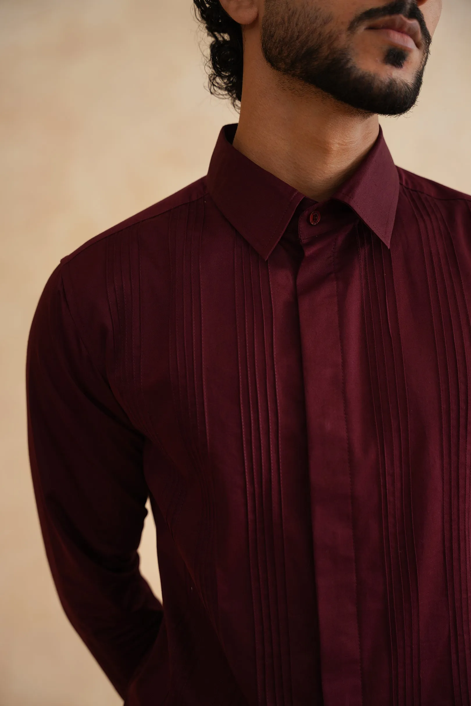 Merlot tucks Mens Shirt