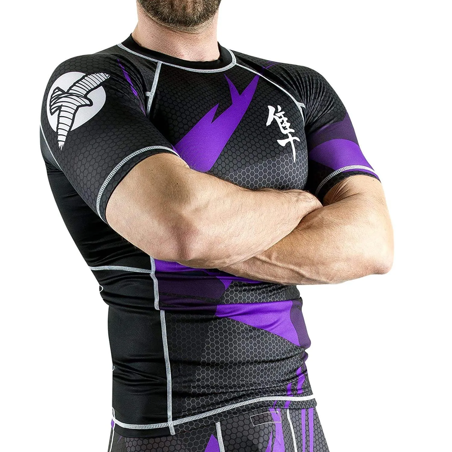 METARU47 SILVER RASHGUARD Short Sleeve