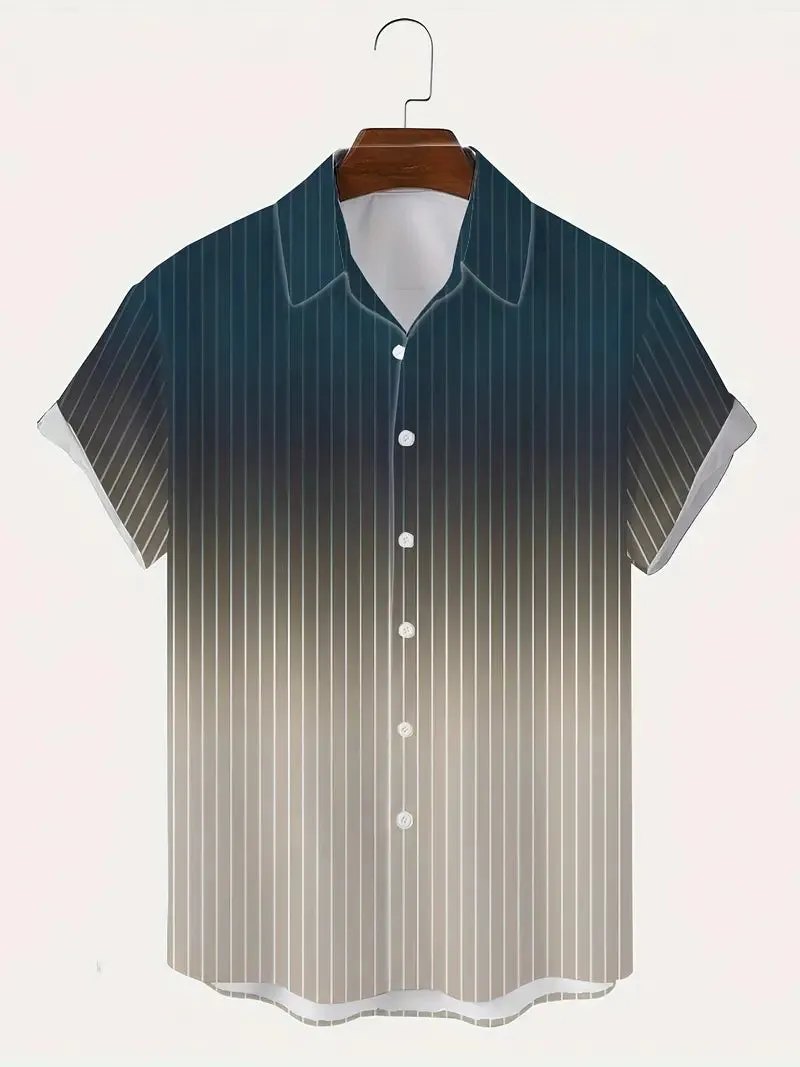 Michael – Gradient Stripe Men’s Short-Sleeve Shirt