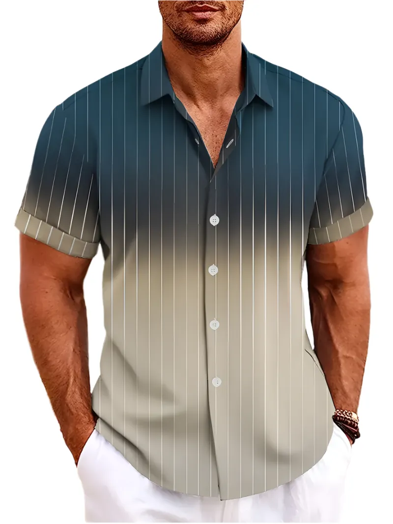 Michael – Gradient Stripe Men’s Short-Sleeve Shirt