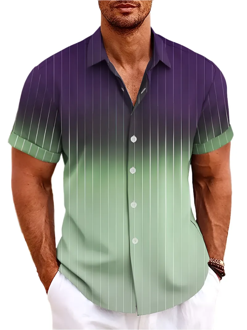 Michael – Gradient Stripe Men’s Short-Sleeve Shirt