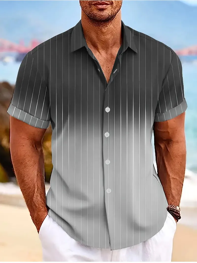 Michael – Gradient Stripe Men’s Short-Sleeve Shirt
