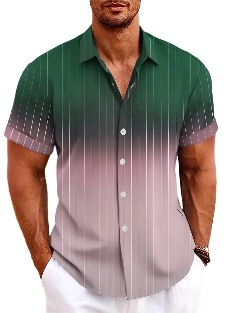 Michael – Gradient Stripe Men’s Short-Sleeve Shirt