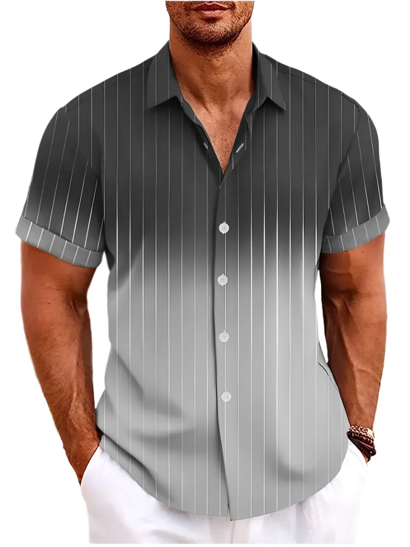 Michael – Gradient Stripe Men’s Short-Sleeve Shirt