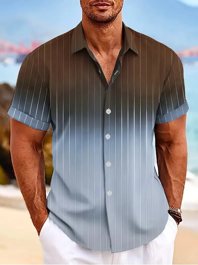 Michael – Gradient Stripe Men’s Short-Sleeve Shirt