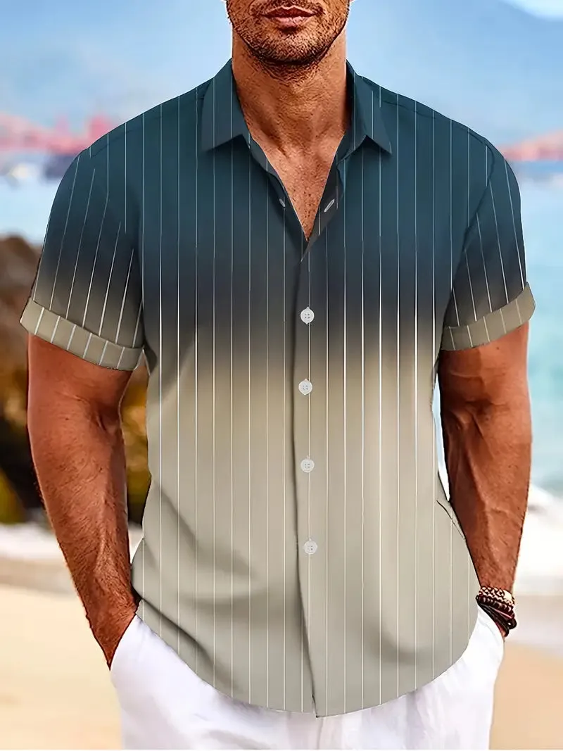 Michael – Gradient Stripe Men’s Short-Sleeve Shirt