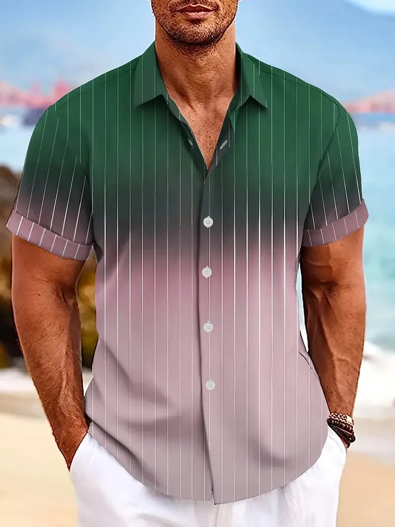 Michael – Gradient Stripe Men’s Short-Sleeve Shirt