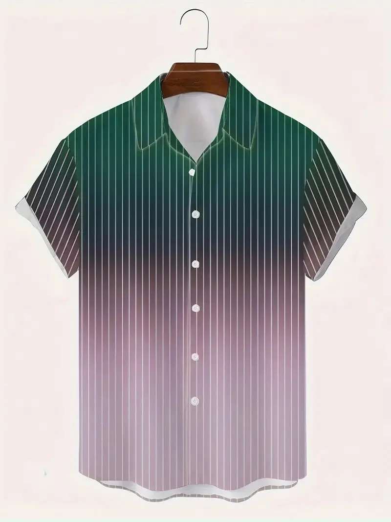 Michael – Gradient Stripe Men’s Short-Sleeve Shirt