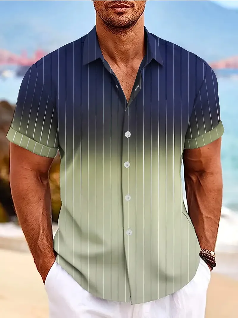 Michael – Gradient Stripe Men’s Short-Sleeve Shirt