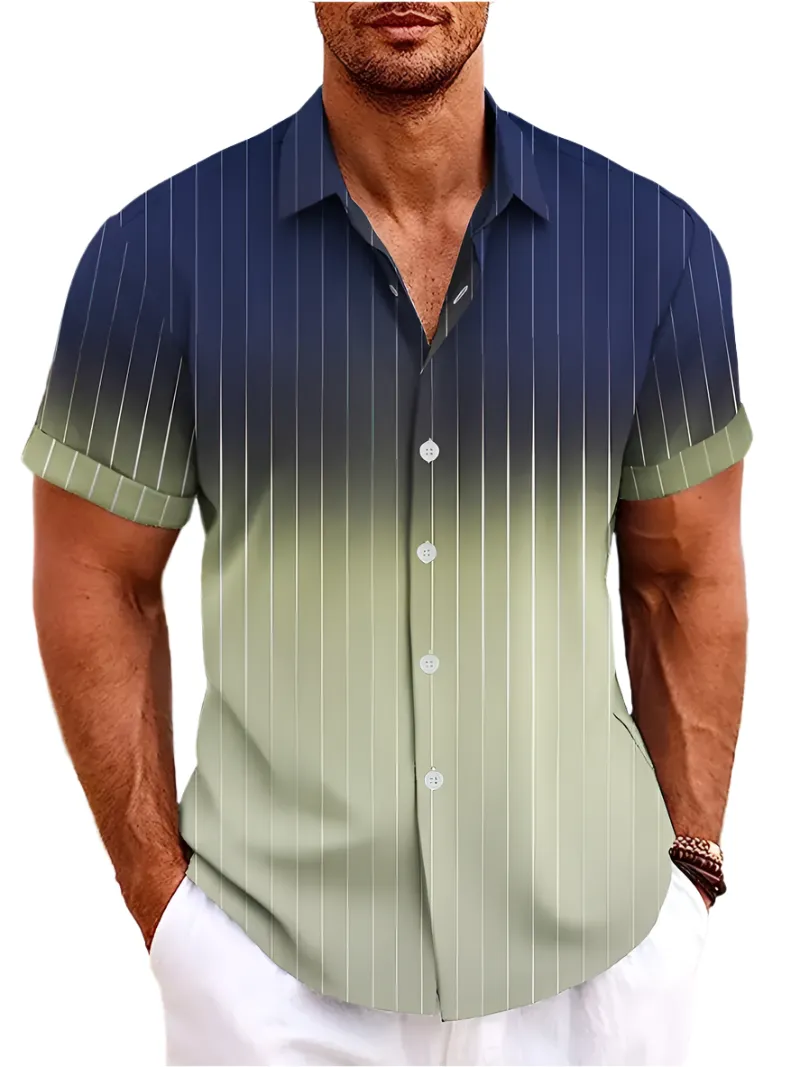 Michael – Gradient Stripe Men’s Short-Sleeve Shirt