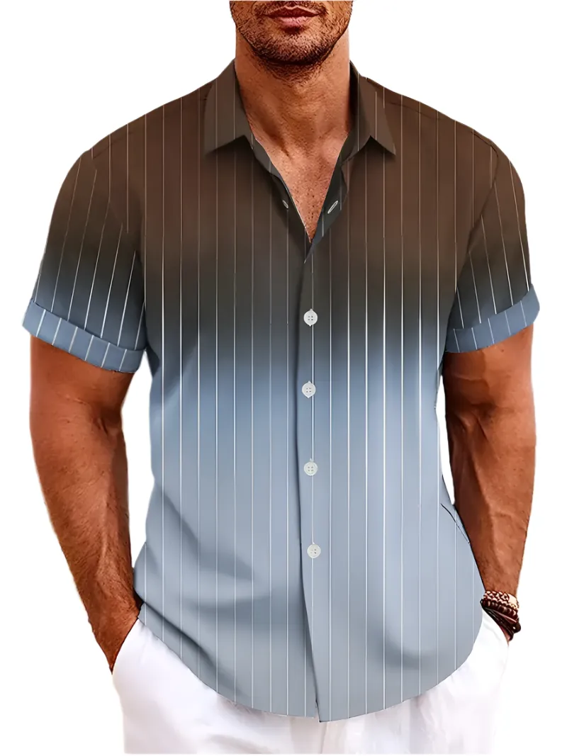 Michael – Gradient Stripe Men’s Short-Sleeve Shirt