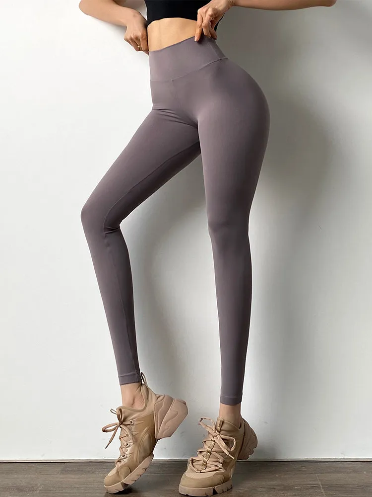 Naked fabric yoga running fitness leggings butt lifting yoga pants