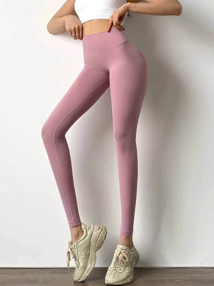 Naked fabric yoga running fitness leggings butt lifting yoga pants