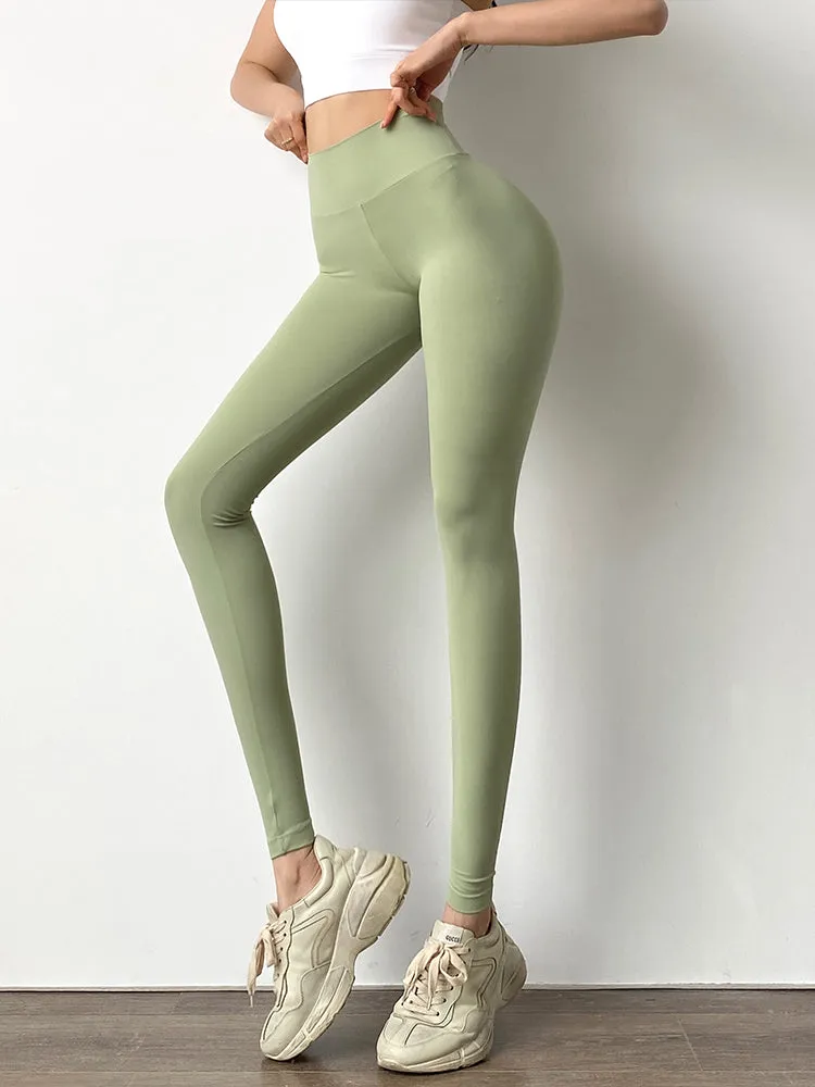 Naked fabric yoga running fitness leggings butt lifting yoga pants