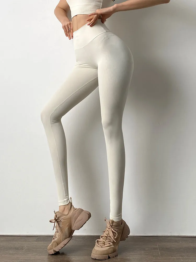 Naked fabric yoga running fitness leggings butt lifting yoga pants
