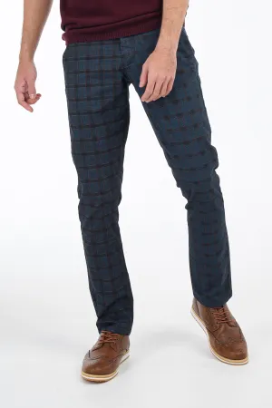 Navy Windowpane Pants