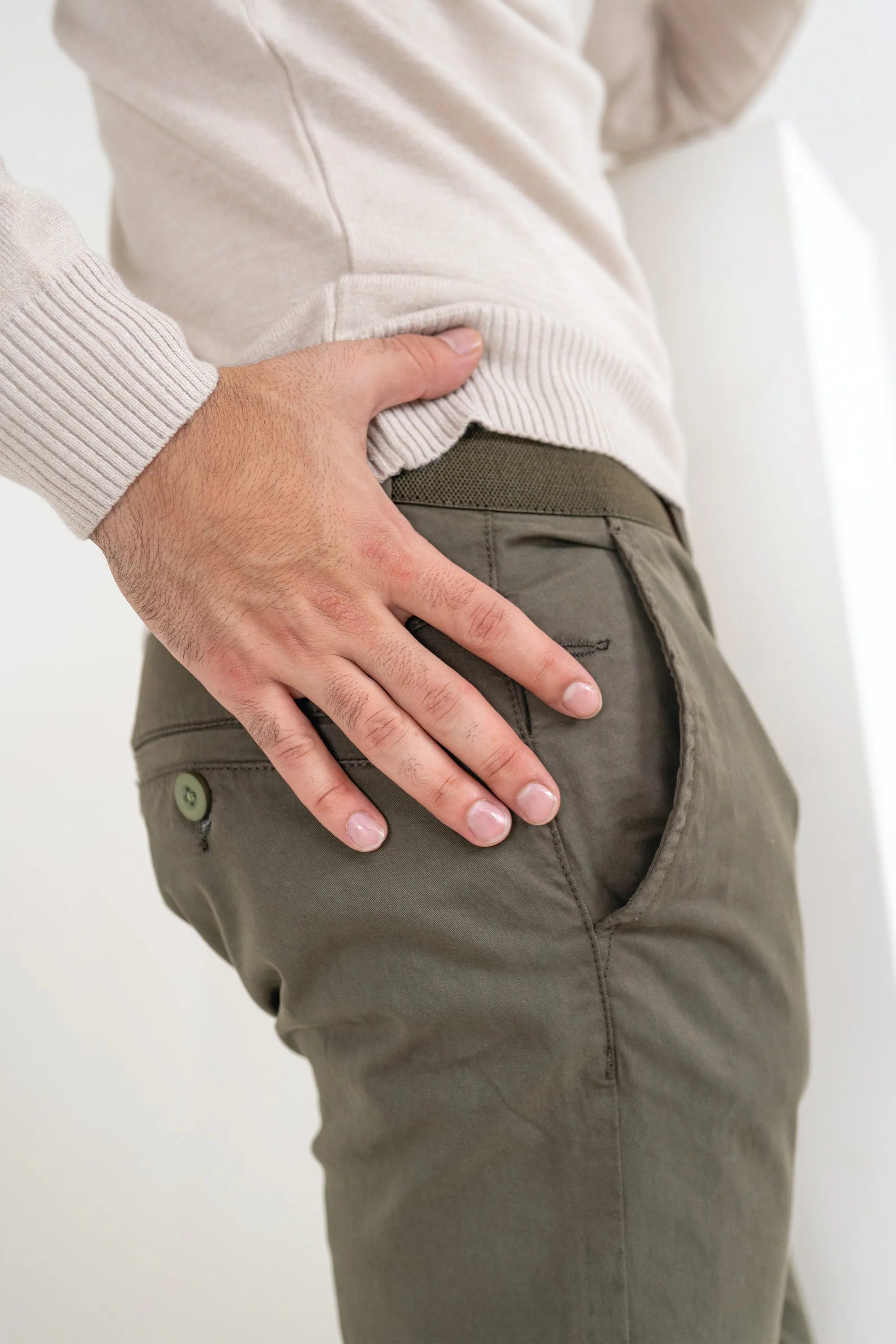 Olive Cropped Fit Pants