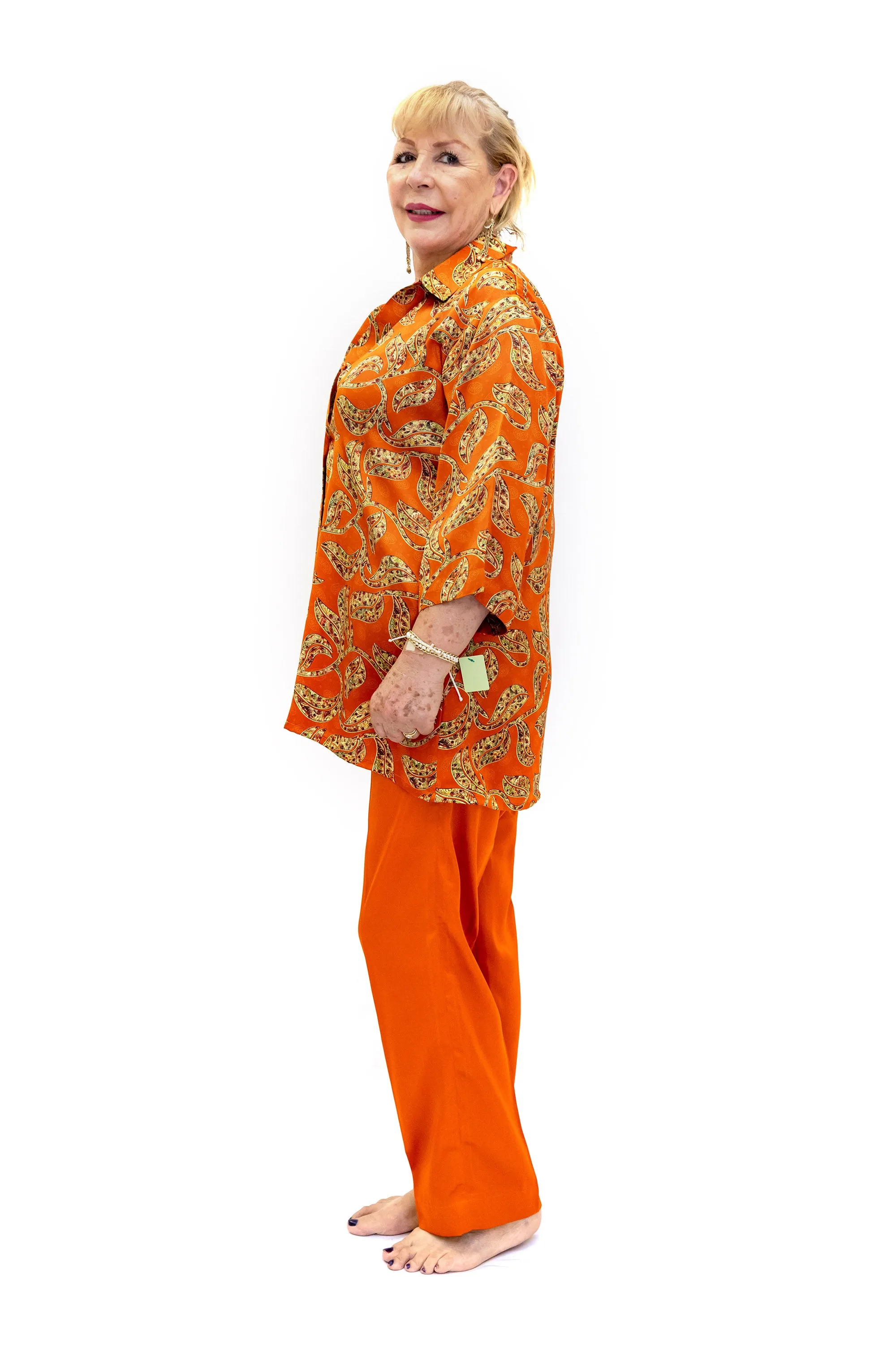 Orange Silk Salwar Kameez - Suit