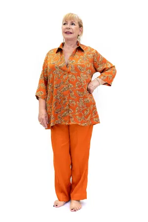 Orange Silk Salwar Kameez - Suit